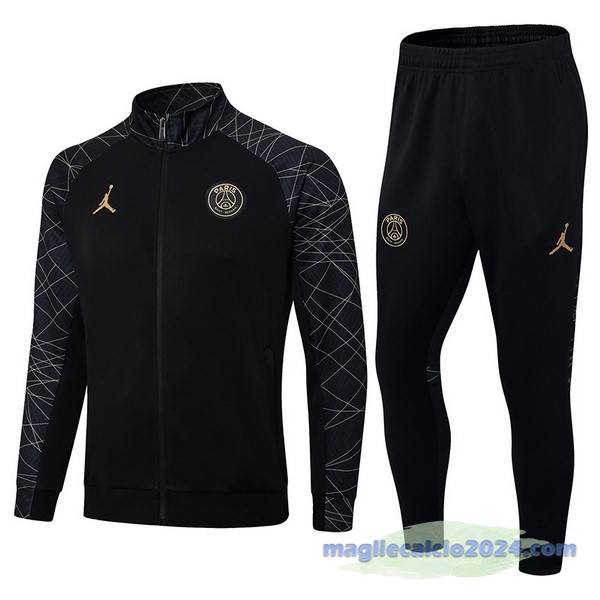 Set Completo Set Completo Lunga Zip Giacca Paris Saint Germain 2023 2024 Nero Grigio Poco Prezzo