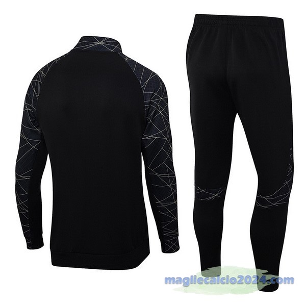 Set Completo Set Completo Lunga Zip Giacca Paris Saint Germain 2023 2024 Nero Grigio Poco Prezzo