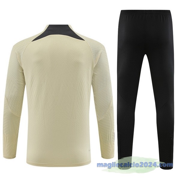 Set Completo Sudadera Giocatori Entrenamiento Paris Saint Germain 2023 2024 Giallo Nero Poco Prezzo