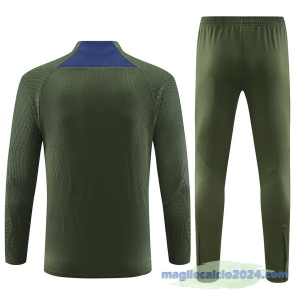 Set Completo Sudadera Giocatori Entrenamiento Paris Saint Germain 2023 2024 Verde Poco Prezzo