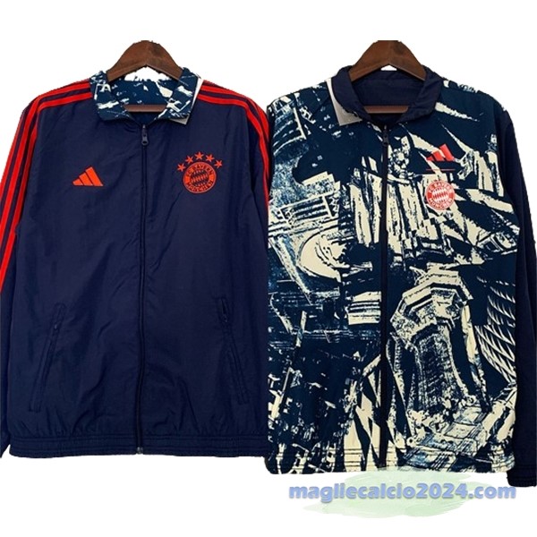 Giacca a vento Bayern Múnich 2023 2024 Blu Navy Rosso Poco Prezzo