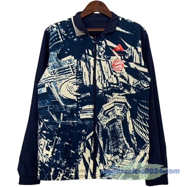 Giacca a vento Bayern Múnich 2023 2024 Blu Navy Rosso Poco Prezzo