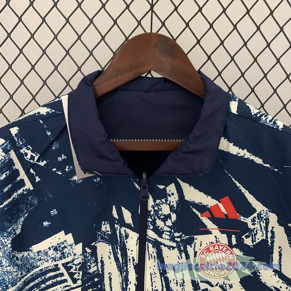 Giacca a vento Bayern Múnich 2023 2024 Blu Navy Rosso Poco Prezzo