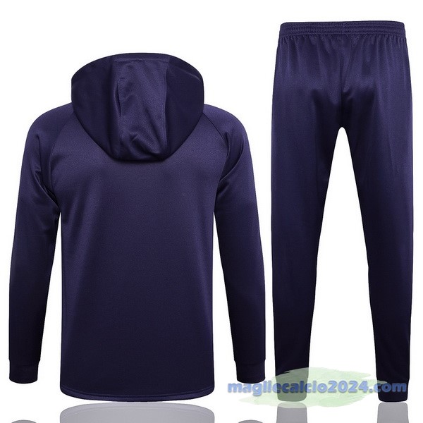 Set Completo Felpa Cappuccio Paris Saint Germain 2023 2024 Purpureo Poco Prezzo