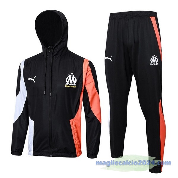 Set Completo Giacca a vento Marsella 2023 2024 Nero Rosso Poco Prezzo