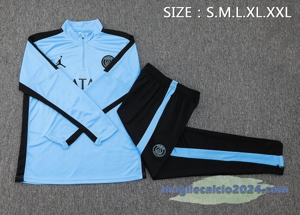Set Completo Sudadera Entrenamiento Paris Saint Germain 2023 2024 Blu II Nero Poco Prezzo