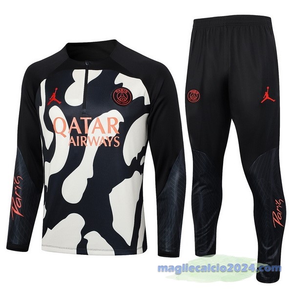 Set Completo Sudadera Entrenamiento Paris Saint Germain 2023 2024 Giallo Nero Arancione Poco Prezzo