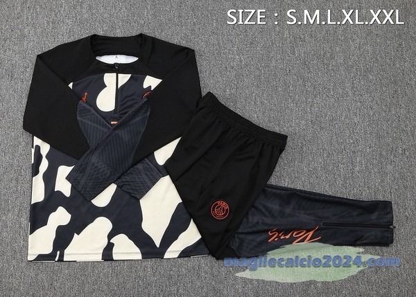 Set Completo Sudadera Entrenamiento Paris Saint Germain 2023 2024 Giallo Nero Arancione Poco Prezzo