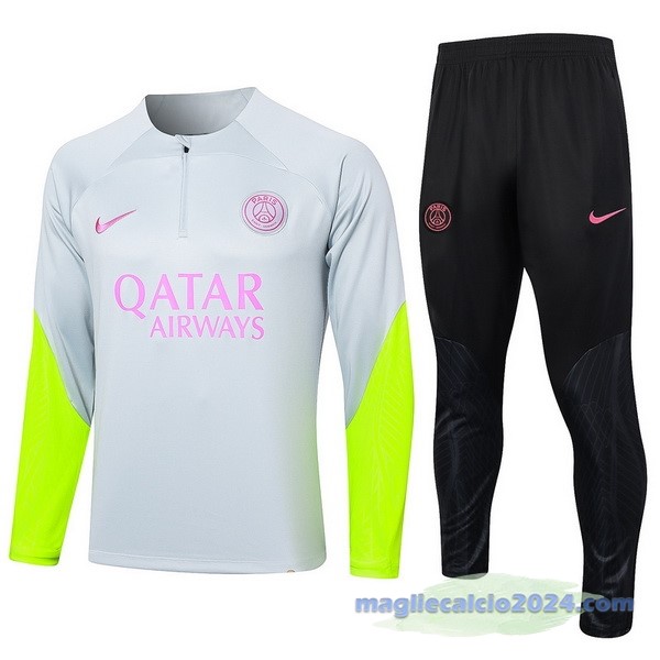 Set Completo Sudadera Entrenamiento Paris Saint Germain 2023 2024 Grigio Verde Nero Poco Prezzo