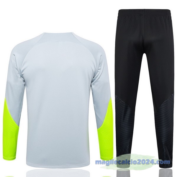 Set Completo Sudadera Entrenamiento Paris Saint Germain 2023 2024 Grigio Verde Nero Poco Prezzo