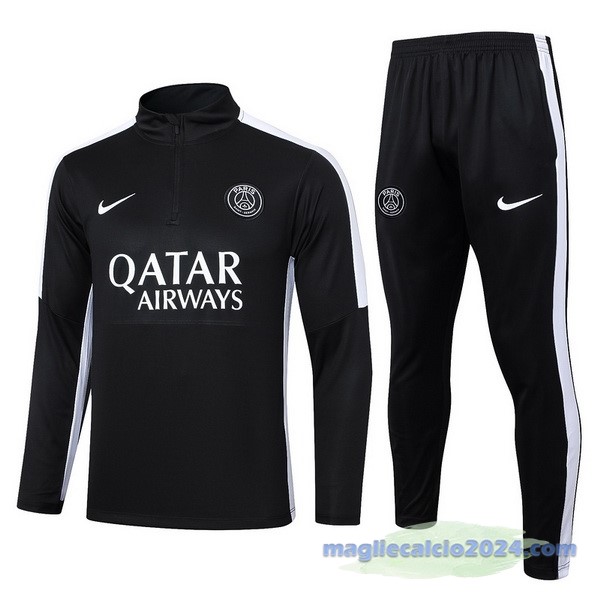 Set Completo Sudadera Entrenamiento Paris Saint Germain 2023 2024 Nero Bianco Poco Prezzo
