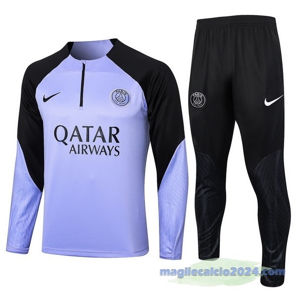 Set Completo Sudadera Entrenamiento Paris Saint Germain 2023 2024 Purpureo Nero Poco Prezzo