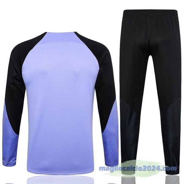Set Completo Sudadera Entrenamiento Paris Saint Germain 2023 2024 Purpureo Nero Poco Prezzo