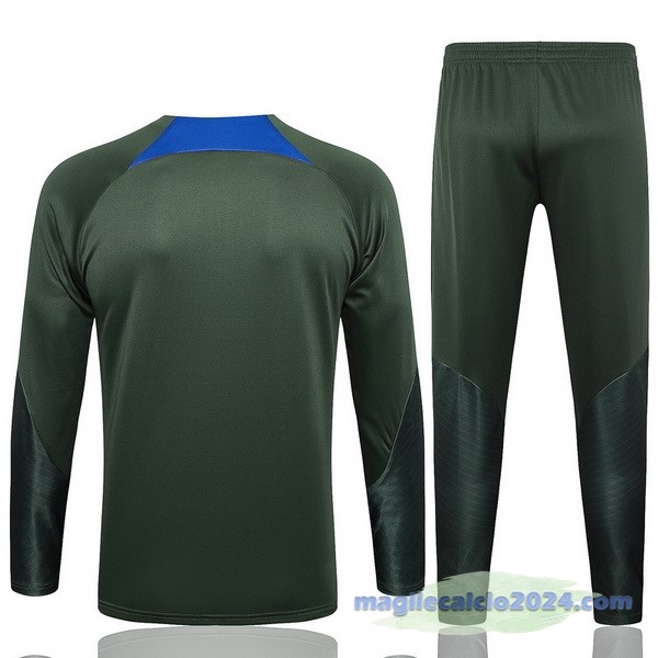 Set Completo Sudadera Entrenamiento Paris Saint Germain 2023 2024 Verde Poco Prezzo