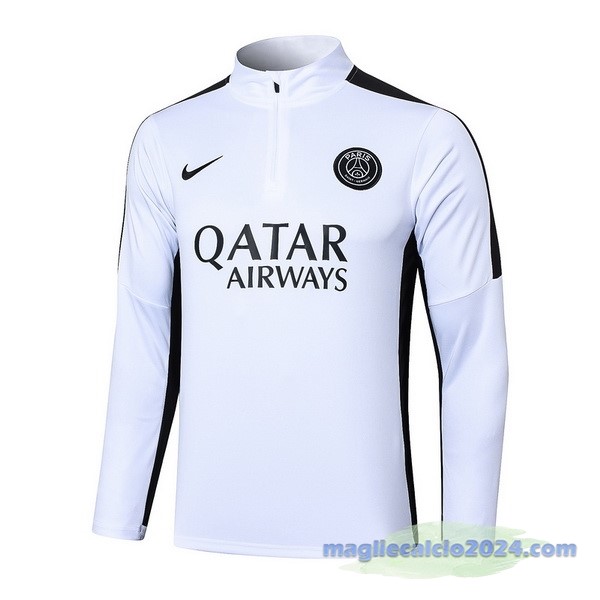 Sudadera Entrenamiento Paris Saint Germain 2023 2024 Bianco Nero Poco Prezzo