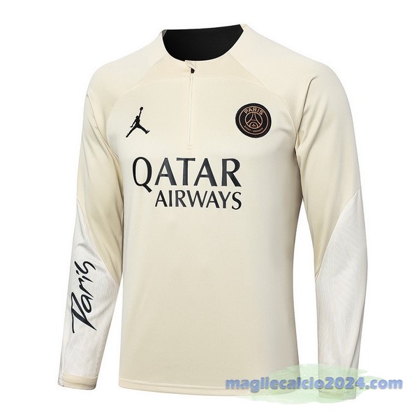 Sudadera Entrenamiento Paris Saint Germain 2023 2024 Giallo Nero Poco Prezzo